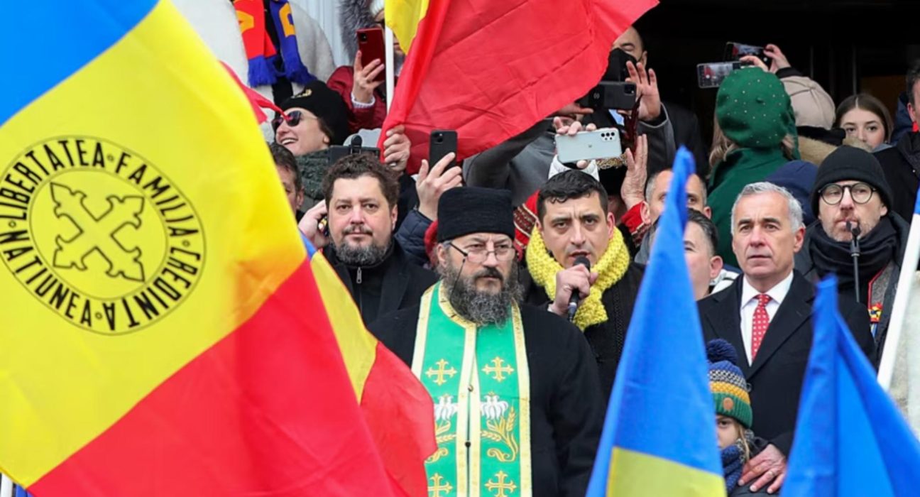 Manifest pentru libertate Suverenistii in Piata Victoriei de ziua lui Calin Georgescu