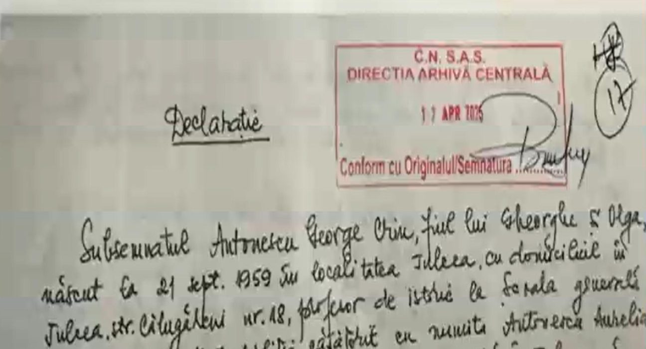 Crin Antonescu a prezentat declaratia data la Securitate
